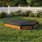 Octagon Kids Sandbox with Storage Seats, Solid Wood Sandpit with Cover & Liner