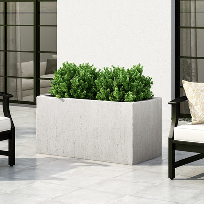 Modern Rectangular MGO Planter, 35.25" Large Lightweight Concrete Outdoor Flower Pot