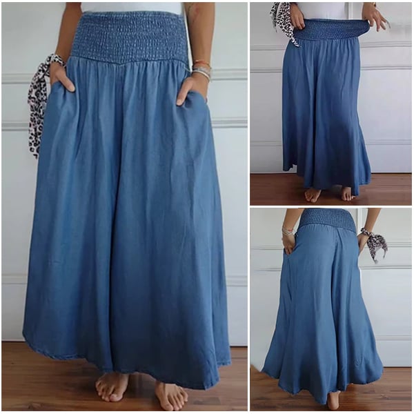 Wide Skirt with Elastic Waistband