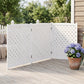 3-Panel Wooden Privacy Screen Fence with Lattice Design, Outdoor AC Cover
