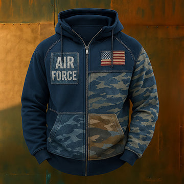 Air Force Print Multi-Pocket Jacket