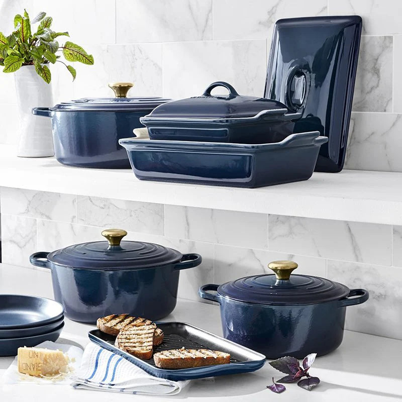 20-piece Signature Cast Iron Cookware Set,10.25 Skillet,1.75-quart Saucepan with Lid
