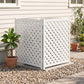 3-Panel Wooden Privacy Screen Fence with Lattice Design, Outdoor AC Cover