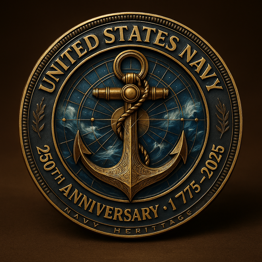 "Iron & Salt" US Navy 250th Anniversary Challenge Coin