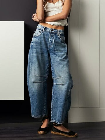 Mid-Rise Barrel Jeans