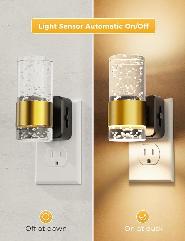 Acrylic Aesthetics Night Light, Well-Designed Transparent Lamp, Auto Night Light as Living Room Decor