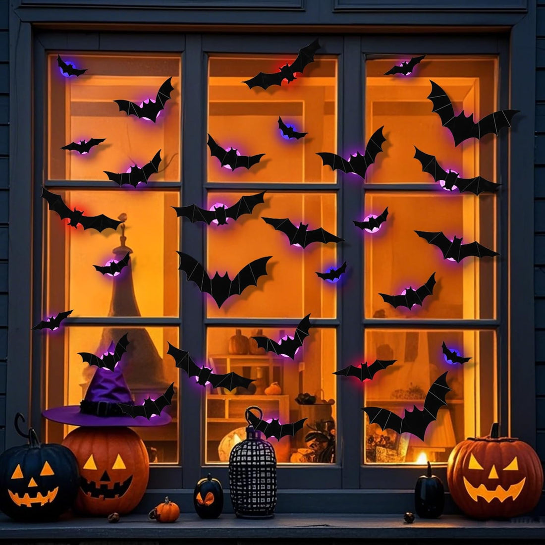 12 Pcs/Set 3D Bat Design LED Decoration