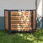 3-Panel Wooden Privacy Screen Fence, Outdoor AC Cover for Backyard Garden