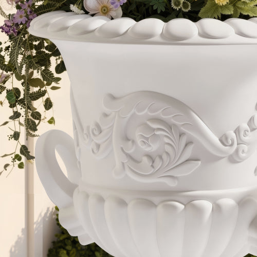 Classical Roman Pedestal Urn, Decorative Outdoor Planter for Garden & Patio