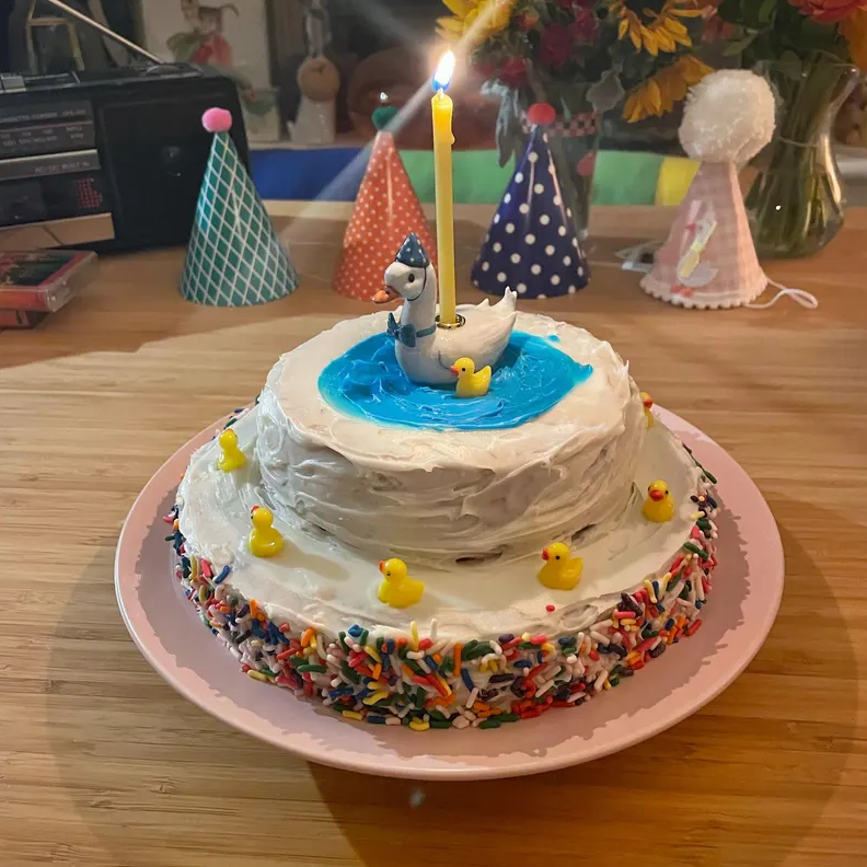 Duck Candle Holder Cake Decoration