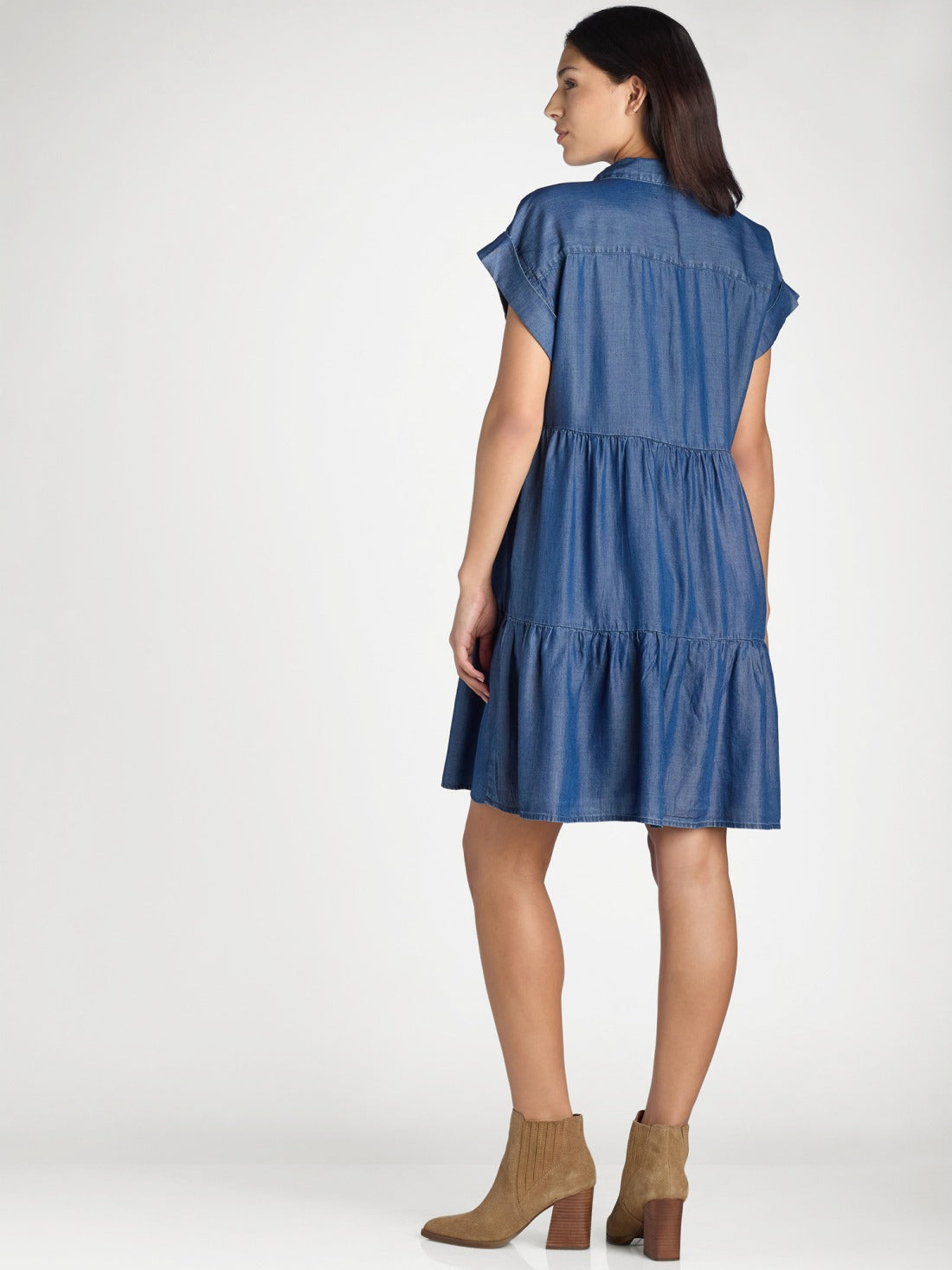 Women's Tiered Mini Shirt Dress