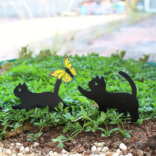 Black Cat Silhouette Garden Decor (Set of 3)