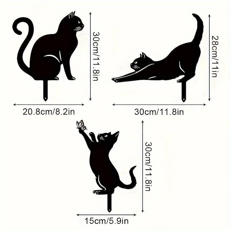 Black Cat Silhouette Garden Decor (Set of 3)