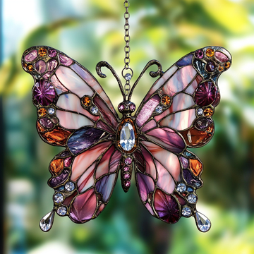 Colorful Butterfly Suncatcher Ornament