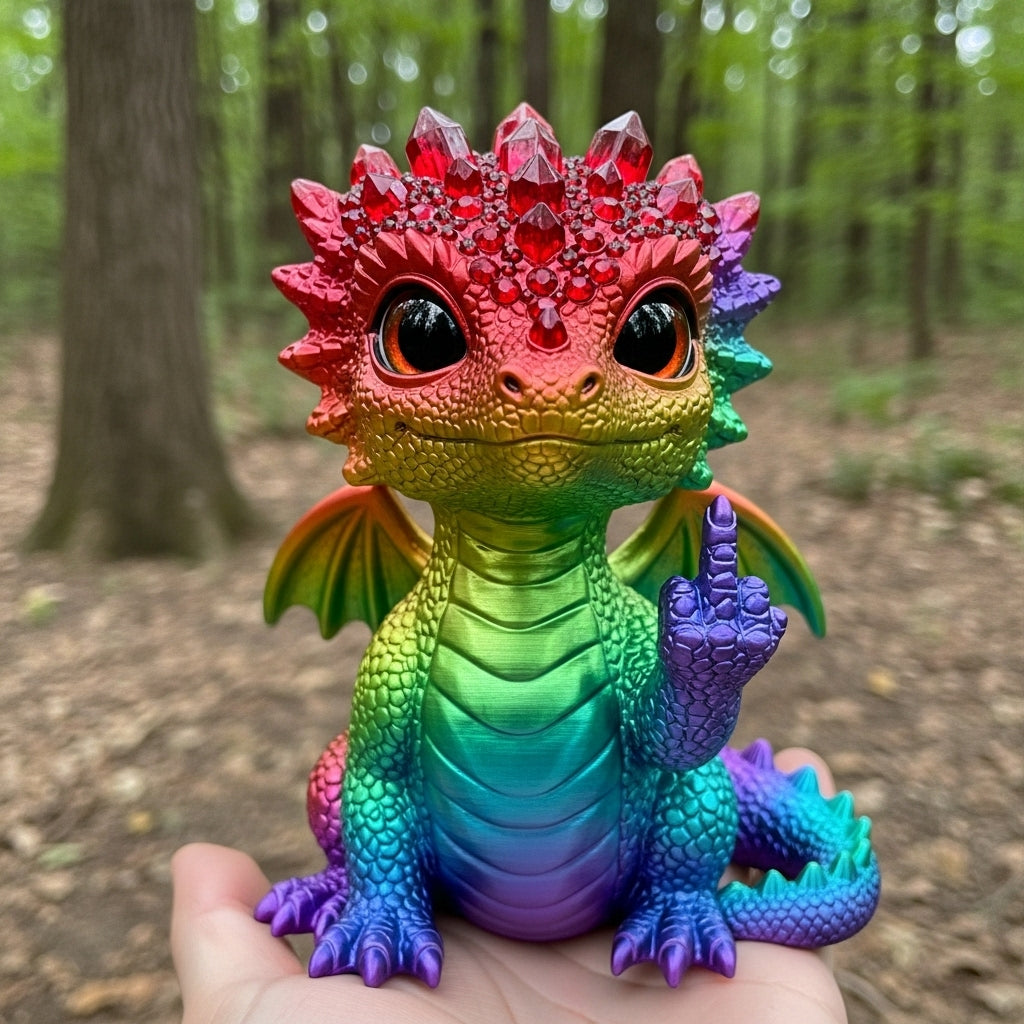 Bejeweled Gemstone Baby Dragon Ornament