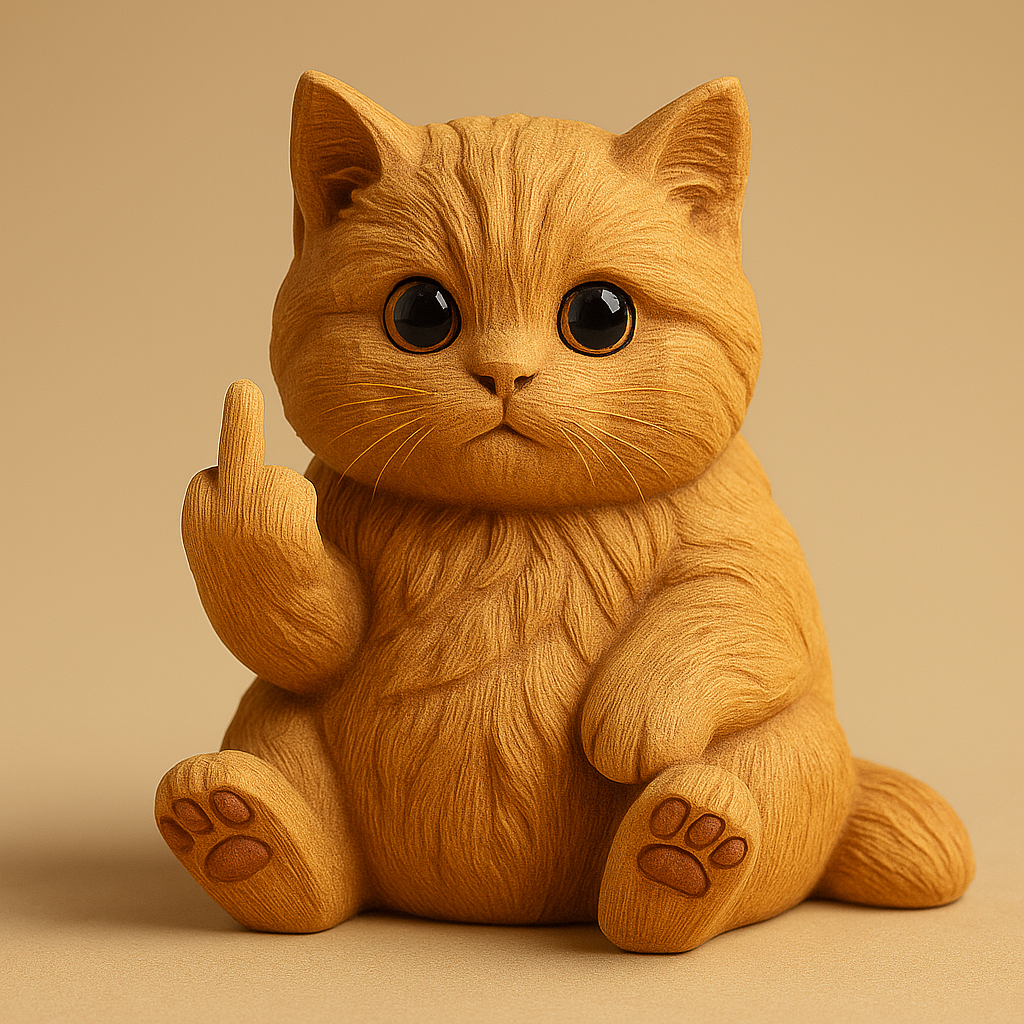 Wooden Animal Figurine with Playful Gesture