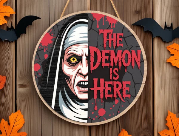 All The Demons Are Here, Welcome Sign For Front Porch, Horror Fan Gifts, Halloween Decorations Outdoor, The Nun