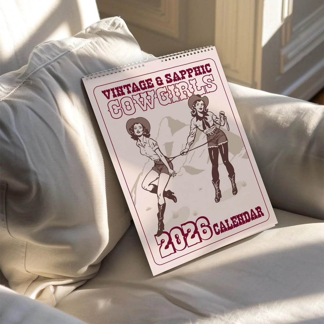 2026 Vintage Sapphic Cowgirls Wall Calendar – Retro Western Queer Art