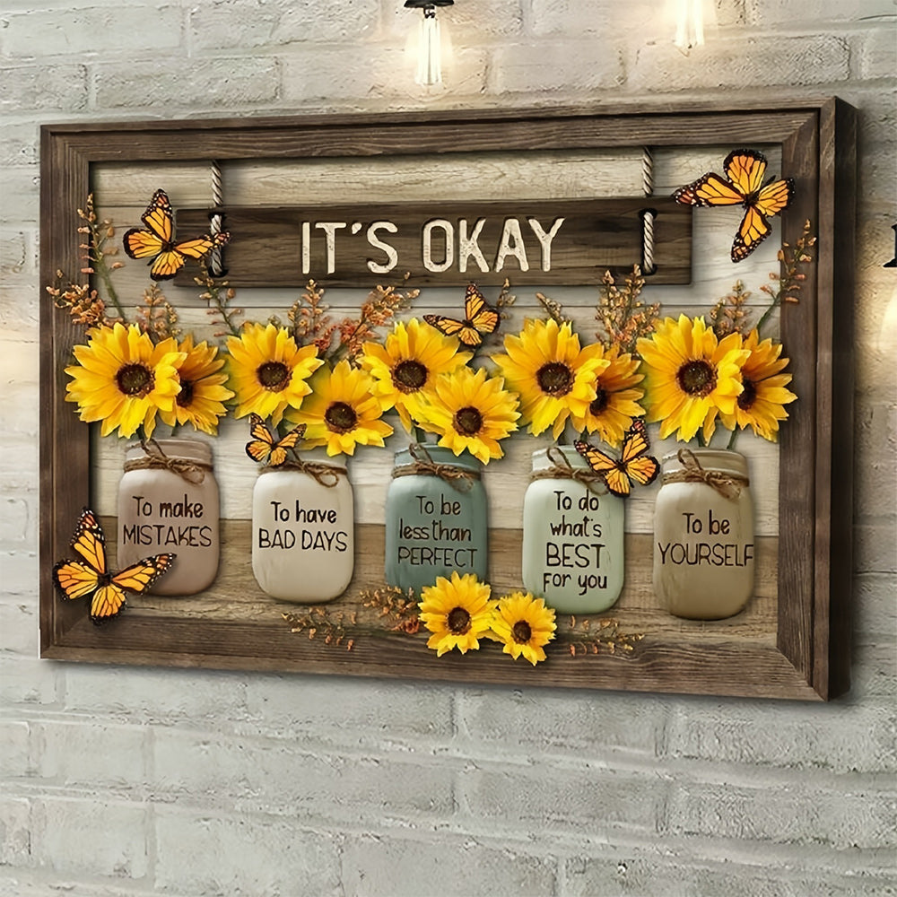 Butterfly Sunflowers Wall Art