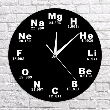 Periodic Table Of Chemical Elements Wall Clock