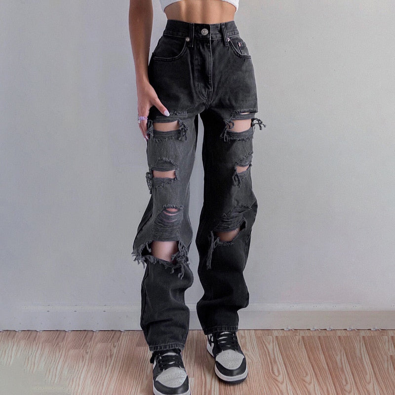 Grunge Ripped Vintage Jeans