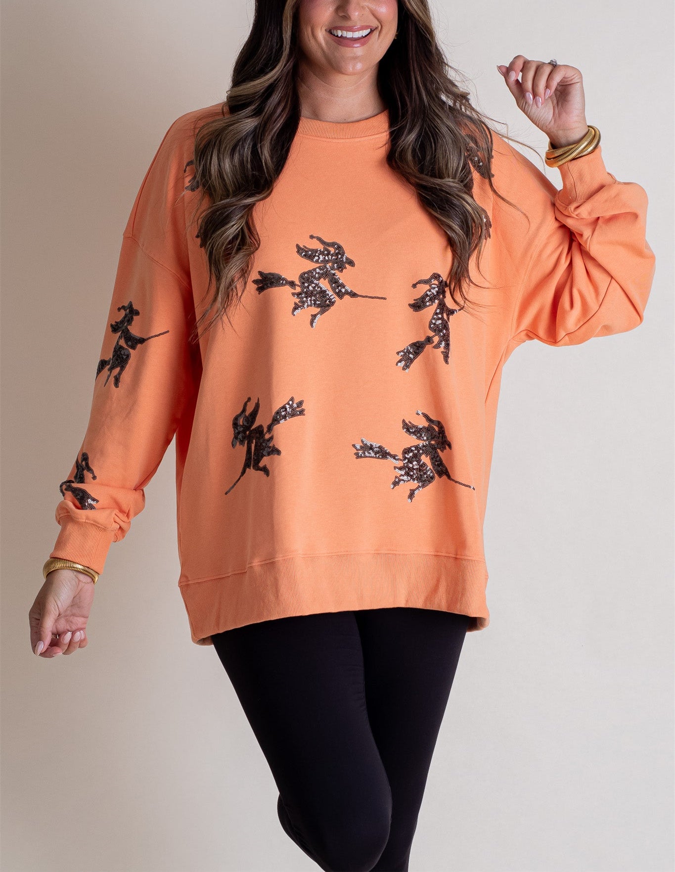 Women's Halloween Witch Print Sweatshirt