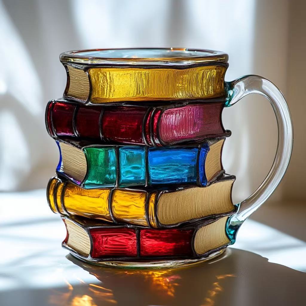 Painted Book Mug