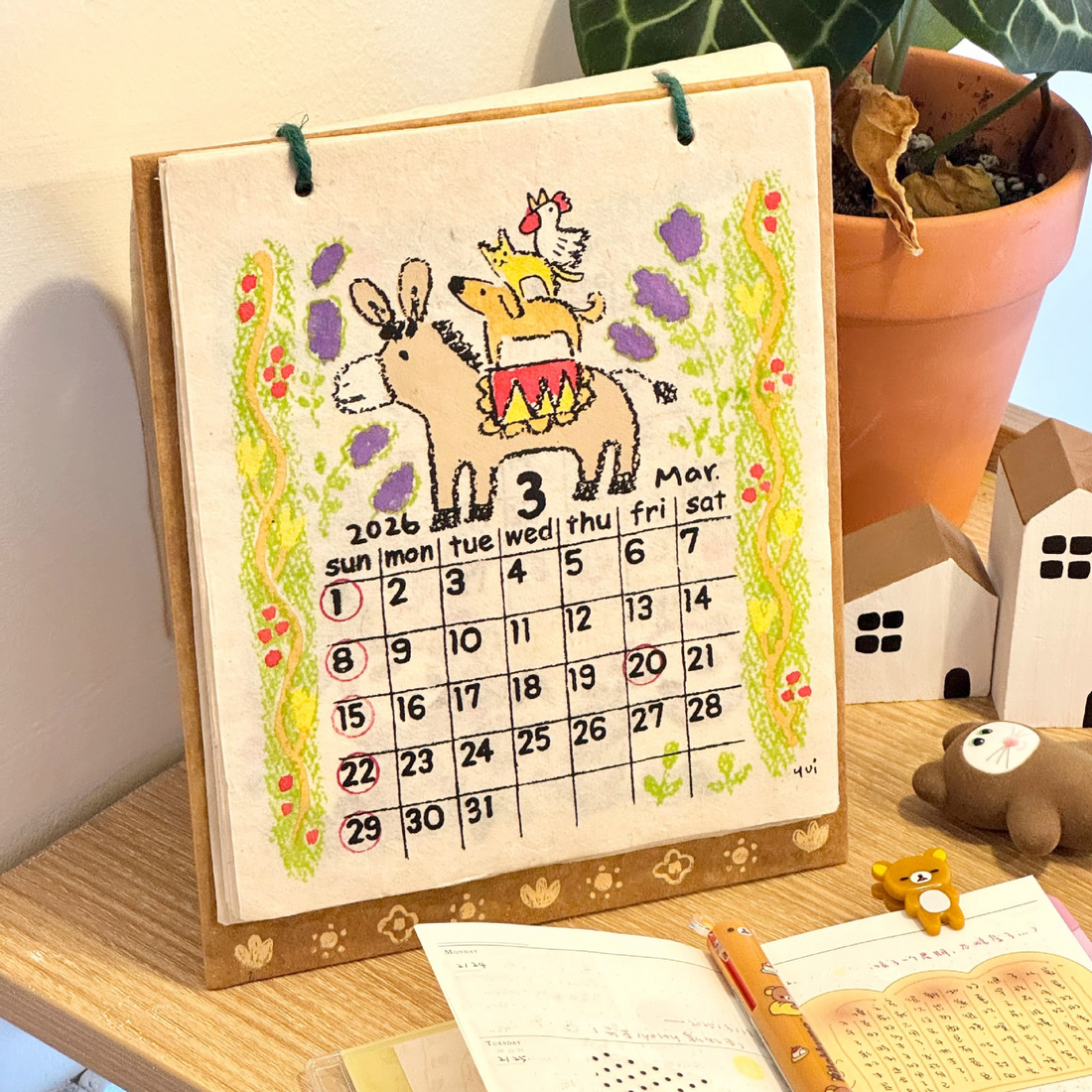 2026 Dog-Themed Doodle Calendar: Your Year of Whimsy, On Desk or Wall