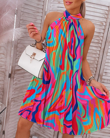 Tie Die Inspired 1970s Retro Dress