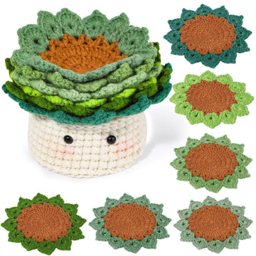 Handmade Crochet Cabbage Coaster Mother's Day Gifts Home Decor Unique Eco-Friendly