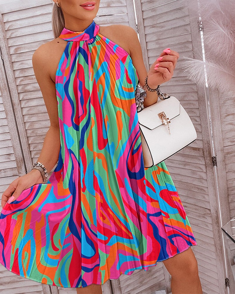 Tie Die Inspired 1970s Retro Dress