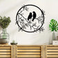 Black Metal Wall Art - Birds on Branch Silhouette Hanging Decor for Living Room, Office, and Garden