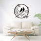 Black Metal Wall Art - Birds on Branch Silhouette Hanging Decor for Living Room, Office, and Garden