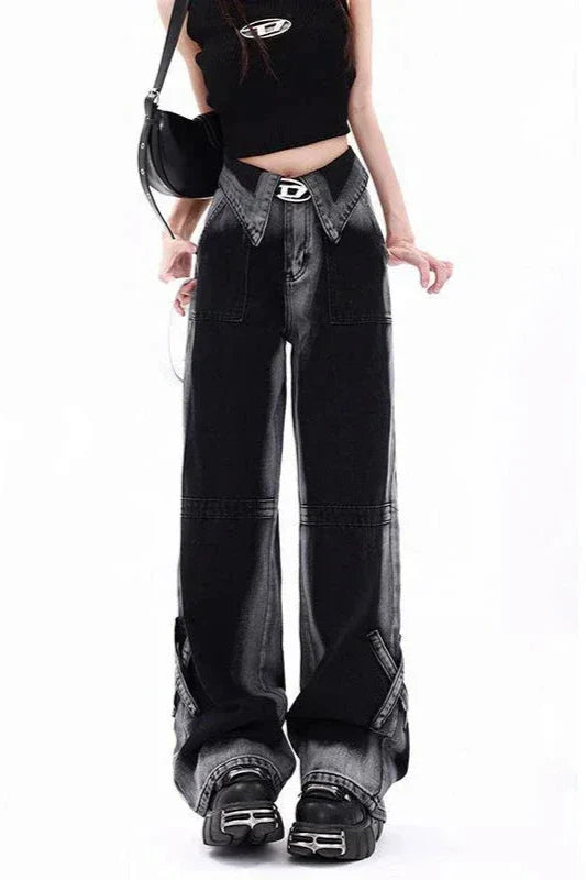 Y2K High Waist Wide Jeans