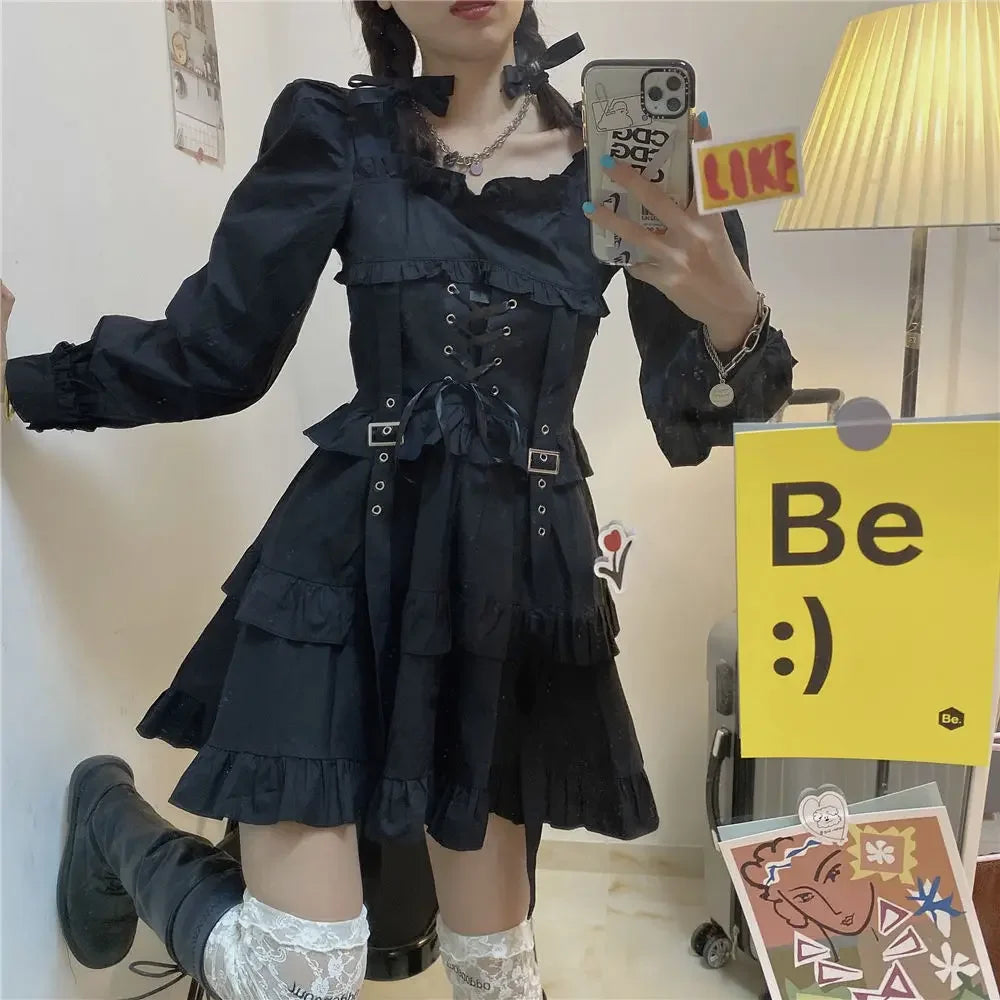 Harajuku Goth Lolita Mini Dress