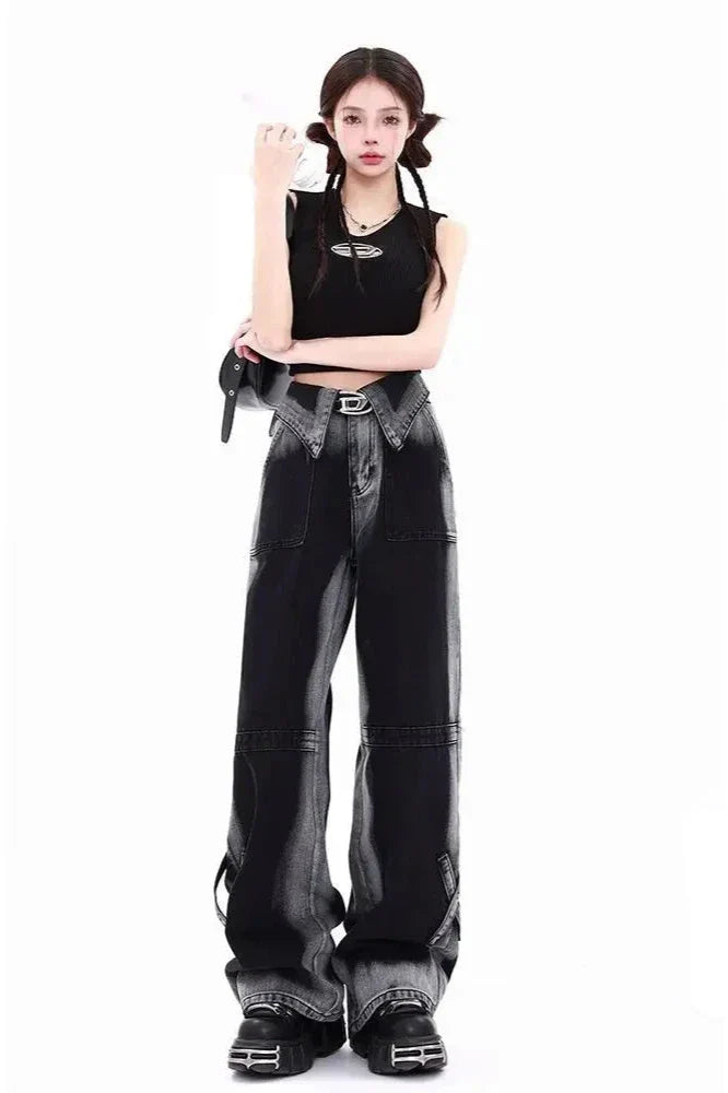 Y2K High Waist Wide Jeans