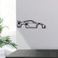 Sports Car Metal Wall Art - 911GT3 Iron Silhouette Wire Hanging for Modern Home & Office Decor