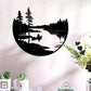 Scenic Lake and Mountain Metal Wall Art – Stunning Outdoor & Indoor Decor for Home, Patio, and Living Room