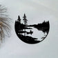 Scenic Lake and Mountain Metal Wall Art – Stunning Outdoor & Indoor Decor for Home, Patio, and Living Room