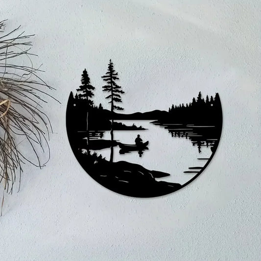 Scenic Lake and Mountain Metal Wall Art – Stunning Outdoor & Indoor Decor for Home, Patio, and Living Room