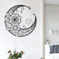 Mandala Flower Moon Metal Wall Art - 11.8-Inch Decorative Hanging Sign for Modern Boho Home Décor, Living Room, Bedroom, and Office Accent Piece