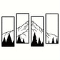 Minimalist Metal Mountain Wall Art Set - 4pcs Modern Geometric Decor for Home, Office, Bedroom & Living Spaces