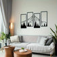 Minimalist Metal Mountain Wall Art Set - 4pcs Modern Geometric Decor for Home, Office, Bedroom & Living Spaces
