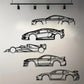 Premium Hot Border Metal Line Sports Car Wall Art - Iron Car Decoration, Unique Hanging Ornament for Garage & Room Decor