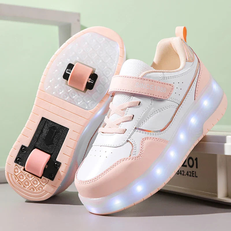 Cute Pastel LED Roller Sneakers