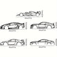 Premium Hot Border Metal Line Sports Car Wall Art - Iron Car Decoration, Unique Hanging Ornament for Garage & Room Decor