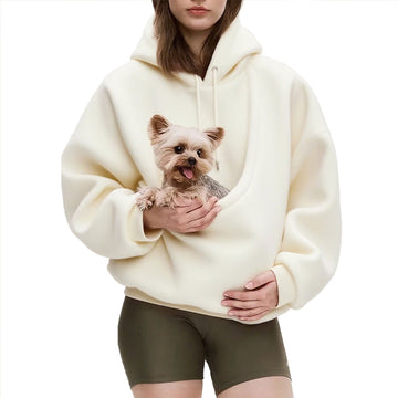 Cat Dog Pouch Hoodie For Women