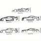 Stylish Iron Sports Car Wall Art – Hot Border Metal Line Design for Auto Enthusiasts and Car Lovers