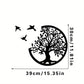 Black Wooden Tree of Life Wall Hanging - Round Bird Silhouette Art Decor for Boho, Witchy, and Modern Indoor Spaces