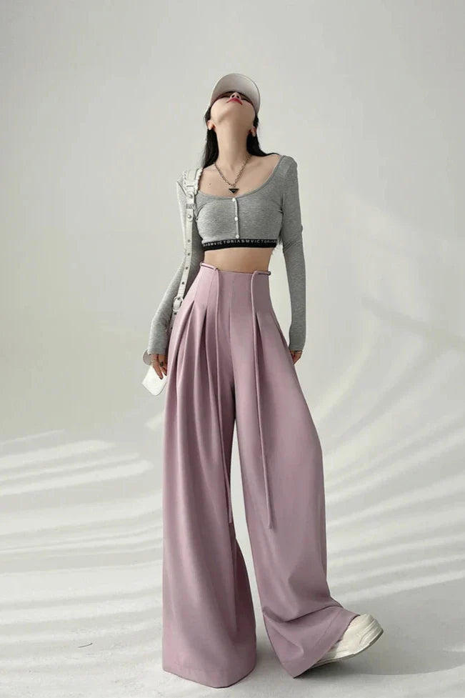 Korean High Waist Wide Pants